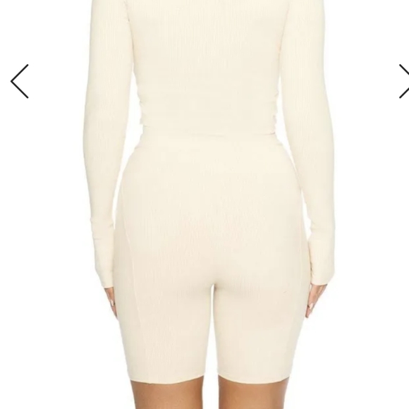 NWT Naked Wardrobe tan ribbed shorts - Picture 3 of 10